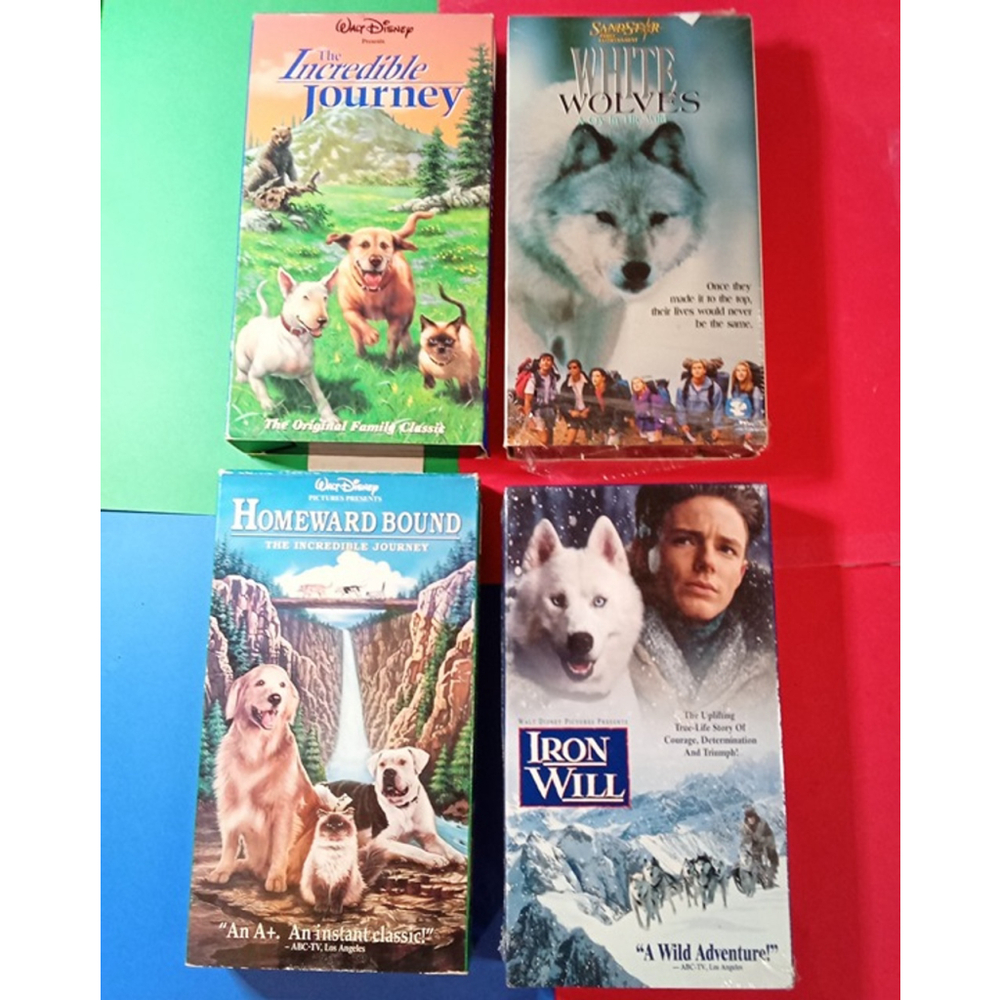 Disney & Family VHS Bundle lot- Classic Animal Adventure Movies 4 Tapes